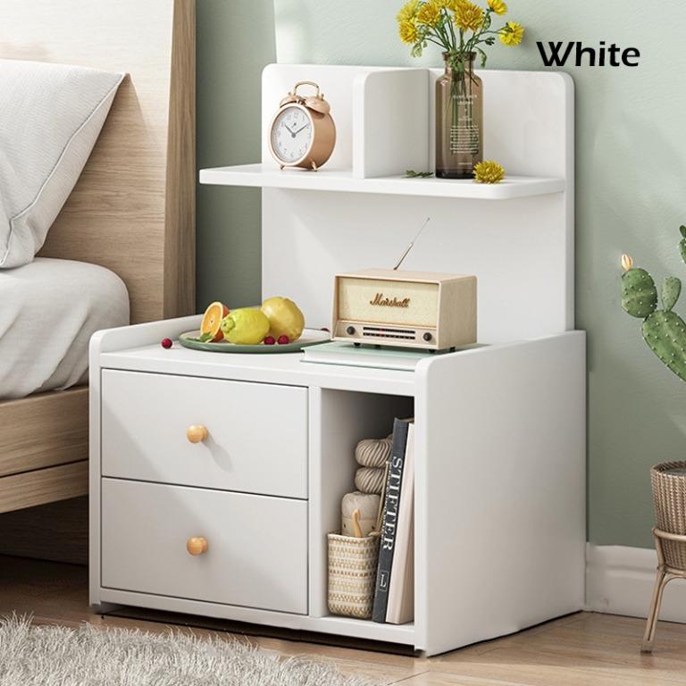 Picture of Moumi Furniture M08 Double Drawer Bed Side Table Nightstand Bedside Table Bedroom Simple Storage Cabinet 60X40X30CM