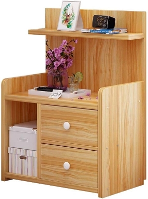 Picture of Moumi Furniture M08 Double Drawer Bed Side Table Nightstand Bedside Table Bedroom Simple Storage Cabinet 60X40X30CM