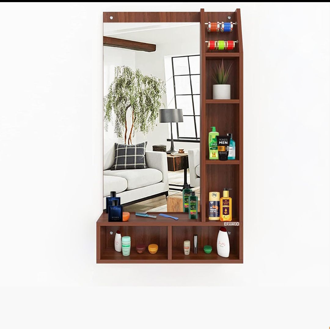 Picture of Wall Mount Dressing Table with Mirror and Open Shelves,Wall decor, Wall hangging Showpice 30/24 inches By Moumi Furniture