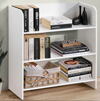 Picture of ABOUT SPACE Engineered Wood Bookcase with 3 Tier Books Storage Organizer for Kids Multipurpose Shelves for Home, Office, School, Study Room Open Display & Utility  - White