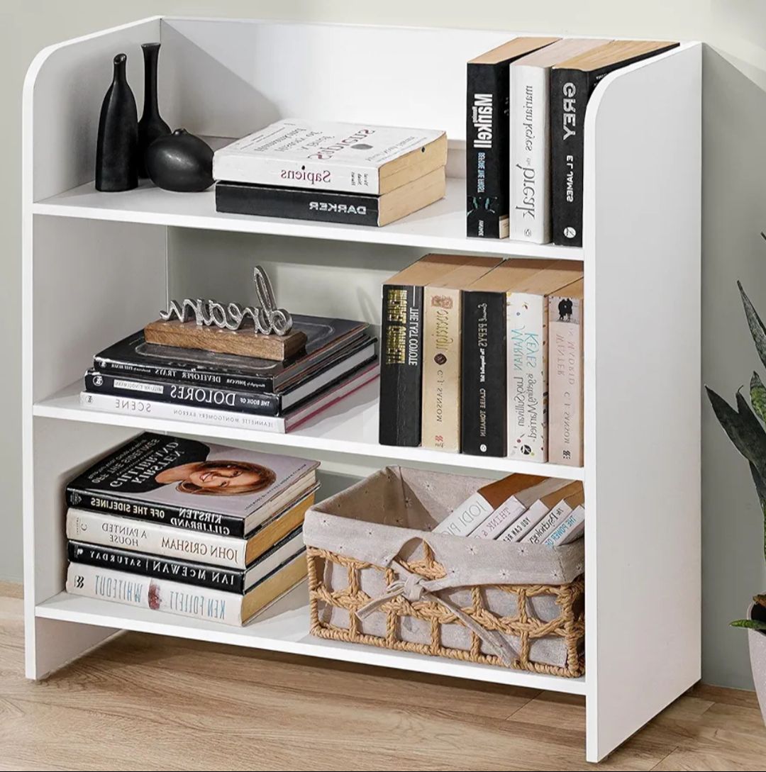 Picture of ABOUT SPACE Engineered Wood Bookcase with 3 Tier Books Storage Organizer for Kids Multipurpose Shelves for Home, Office, School, Study Room Open Display & Utility  - White