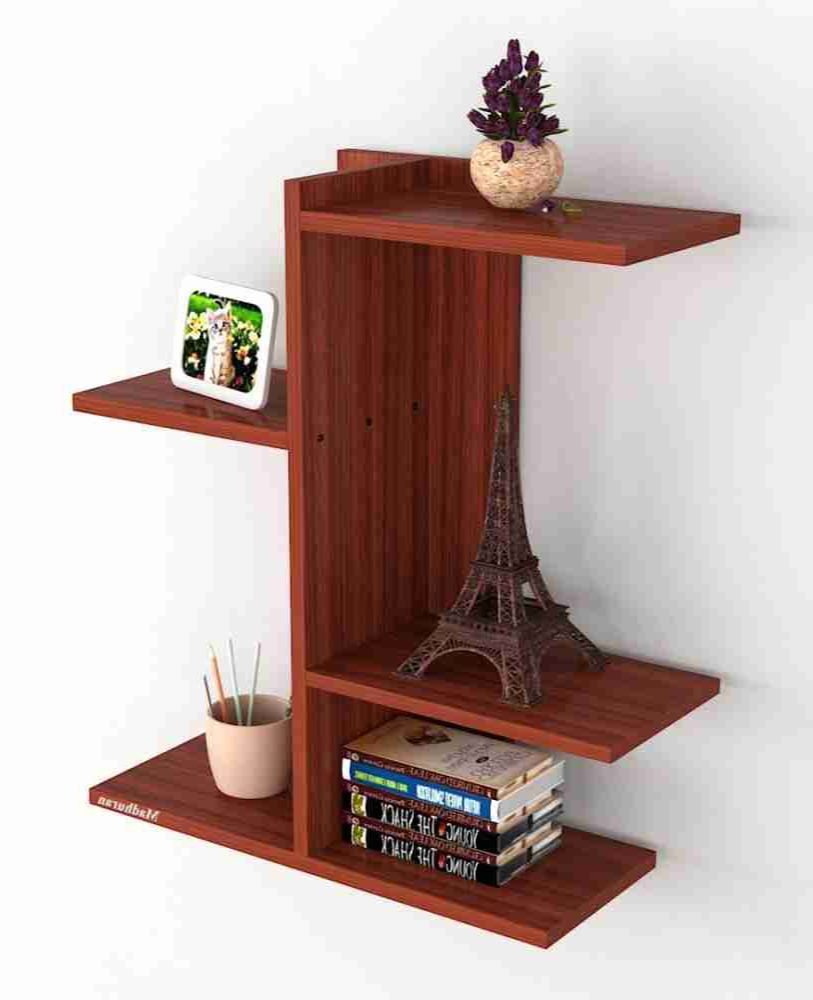 Picture of Wall Hanging Bookshelf Storage Cabinet - Cherry