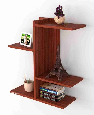 Picture of Wall Hanging Bookshelf Storage Cabinet - Cherry