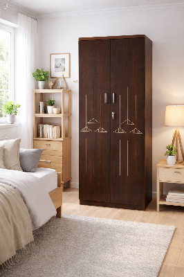 Picture of Meraj Furniture Nifty Niche - Modern 2 Doors Almirah CNC Design with Inner Storage Shelves by Meraj Furniture & Decor - Modern and Trendy