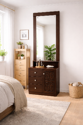 Picture of Meraj Furniture Nifty Niche - Superb Quality - MDF Dressing Table with Storage Cabinet and Drawers - Furniture & Decor - Express Yourelf D2