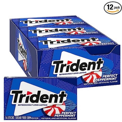 Picture of Trident Perfect Peppermint Sugar Free Gum, 12 Packs