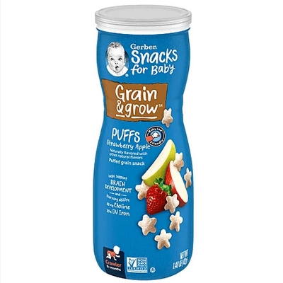 Picture of Gerber Puffs, Vanilla, Strawberry Apple,Banana,Grain & Grow 42gm