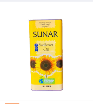 Picture of Sunar Sunflower oil 5L tin (turkey)