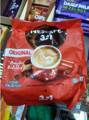 Picture of Nescafe 3 in 1 Original Aromatic & Balanced Premix Coffee 18g × 25 Sticks (Malaysian)