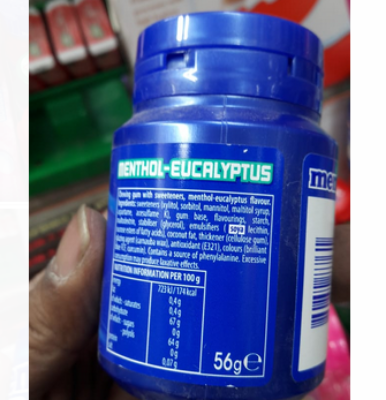 Picture of Mentos Sugar Free Gum (56g*2 Tubs) 80 Pcs