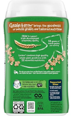 Picture of Gerber Organic Foods Grain & Grow Cereal-227g uk