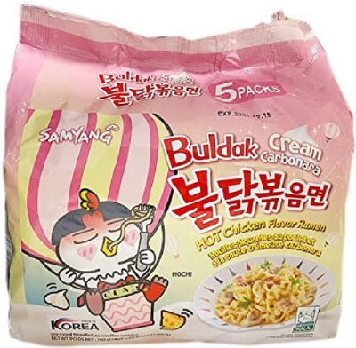 Picture of Cream Carbonara Hot Chicken Flavor Korean Noodles - 700g (Pack of 5)