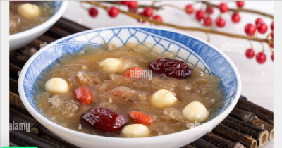 Picture of Big Whole Snow Fungi Mushroom Dried Tremella for Dessert 50gm