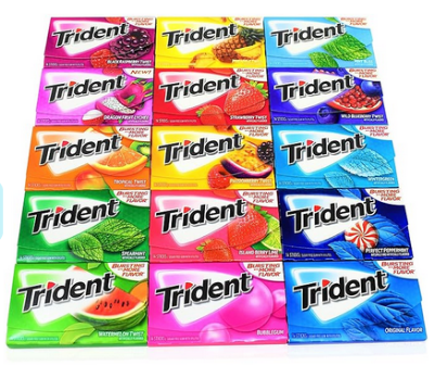 Picture of Trident Sugar Free Chewing Gum Variety Pack of 2  (Assorted Flavors)