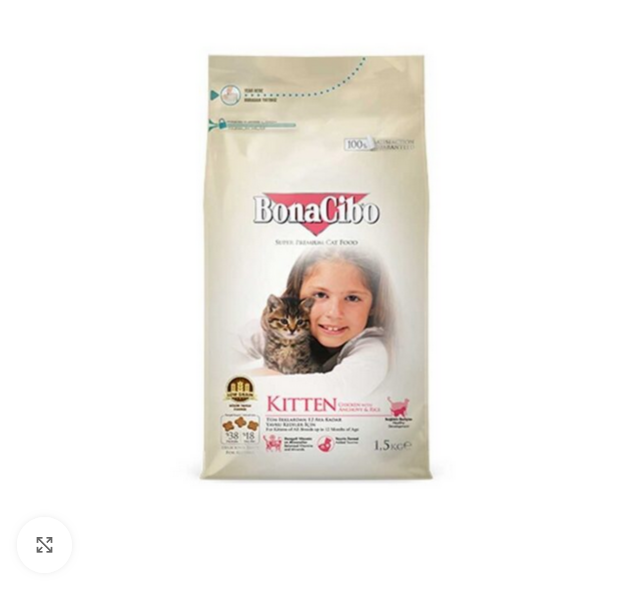 Picture of BonaCibo Cat Food Kitten 1.5 KG for all Kitten Breeds up to 12 months, Imported from Turkey Super Premium Quality Dry Food for Kitten