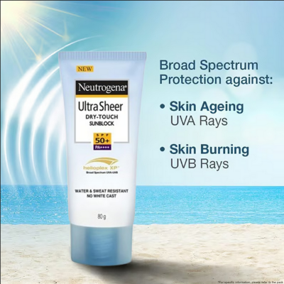 Picture of Neutrogena Ultra Sheer Dry Touch Sunblock SPF 50+ Sunscreen (White,80 g)