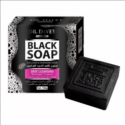 Picture of Dr. Davey Deep Cleansing Whitening Collagen & Charcoal Black Soap 100g