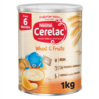 Picture of (spain)Cerelac Infant Cereal, Wheat & Fruits, Baby Food, Tin, 1kg
