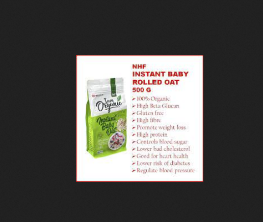 Picture of NHF Gluten-Free Organic Instant Baby Oat-500g