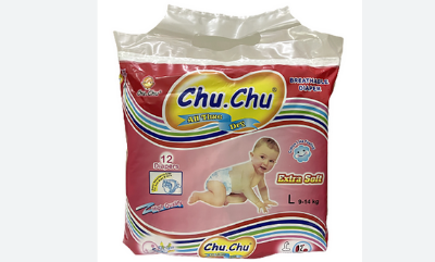 Picture of Chu Chu Extra Soft Breathable Diaper L 12pc (Baby weight 9-14 kg)