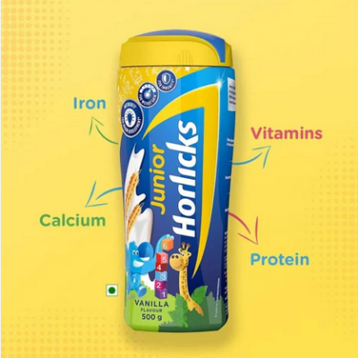 Picture of Junior Horlicks Vanilla Health & Nutrition Drink 500gm( indian)