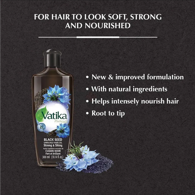 Picture of Vatika Naturals Black Seed Enriched Hair Oil with Vitamins-A, E, F for Strong & Shiny Hair-300ml