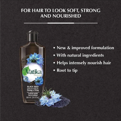 Picture of Vatika Naturals Black Seed Enriched Hair Oil with Vitamins-A, E, F for Strong & Shiny Hair-300ml
