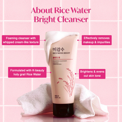 Picture of The Face Shop Rice Water Bright Foaming Cleanser Nettoyant Moussant-150ml (Korea)