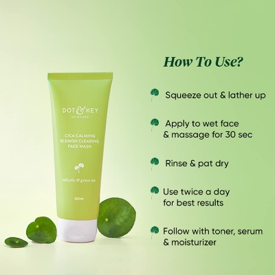 Picture of Dot and Key Cica Calming Blemish Clearing Face Wash with Salicylic Acid & Green Tea-100ml