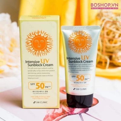 Picture of 3W Clinic Intensive UV Sunblock Cream with SPF50+ PA+++