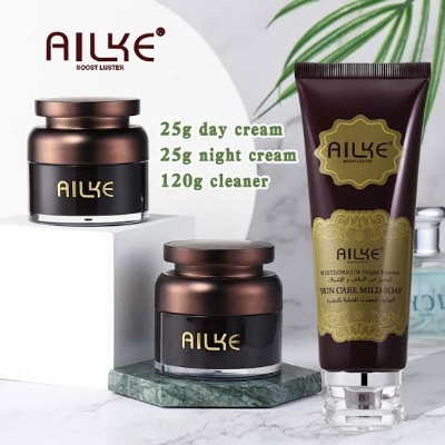 Picture of AILKE Natural Kojic Acid Moisturizer Whitening Day+ Night Cream and Cleanser Shop Combo Pack