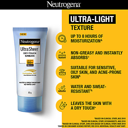 Picture of Neutrogena Ultra Sheer Dry-Touch Sunblock SPF50+ PA+++ for Ultra Light Clean Feel 80ml