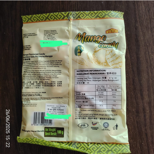 Picture of rinda mango candy-100g Malaysia