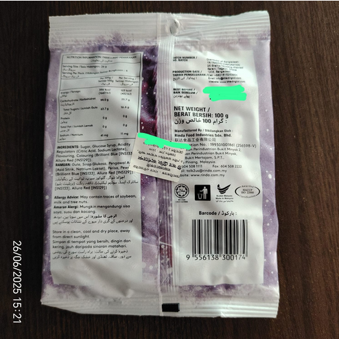 Picture of Rinda Icy Fruit Candy-100g-Malaysia