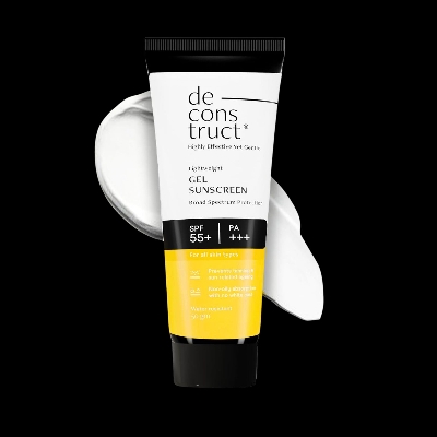 Picture of Deconstruct Face Gel Sunscreen SPF 55+ and PA+++ | Gel based sunscreen for oily skin, combination skin, normal skin | Broad spectrum sunscreen, No White Cast, Lightweight, Non greasy | Higher protection than sunscreen SPF 50 - 50g