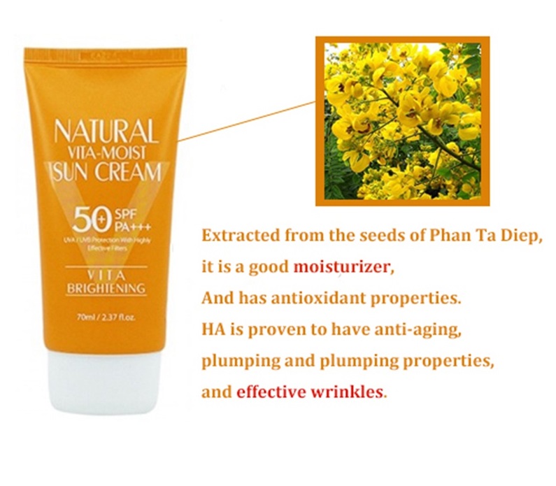 Picture of 3W CLINIC - NATURAL VITA MOIST SUNCREAM SPF50+ PA +++ 70ml