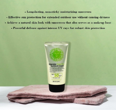 Picture of 3W Clinic Intensive Green Tea Sunblock Cream SPF 50+PA+++ 70ml | Korea