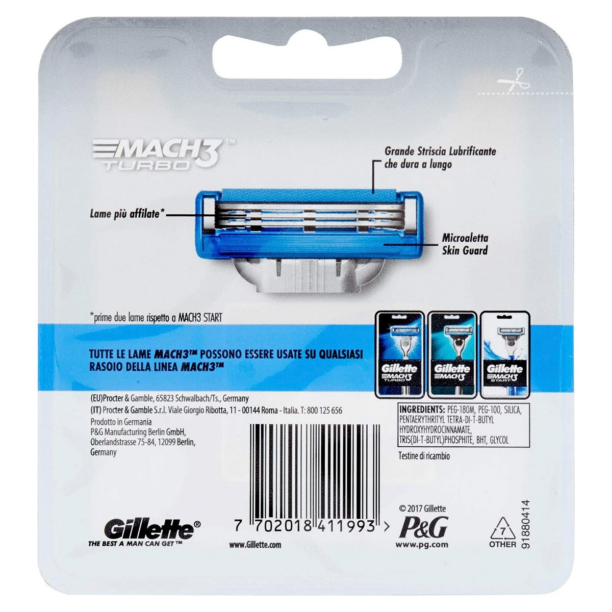 Picture of Gillette Mach3 Turbo  Shaving Blades Pack of 8