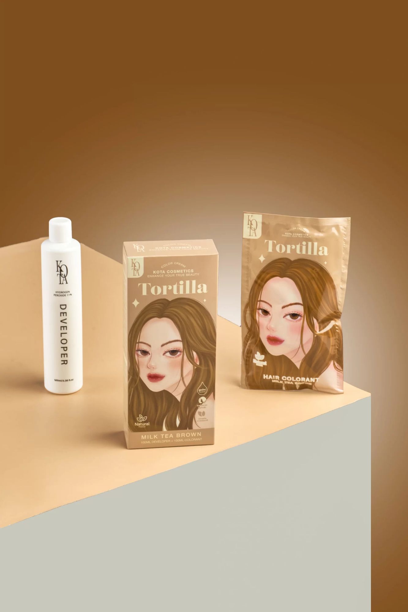 Picture of Kota Color Cream Hair Color (MILK TEA BROWN)