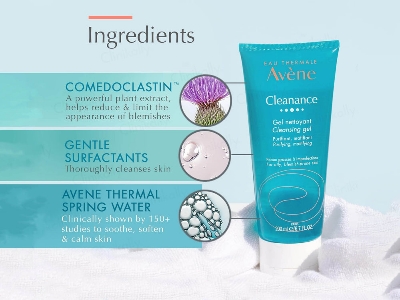Picture of Avene Cleanance Cleansing Gel for Face And Body 200 Ml Gentle Hydrating Soap-Free Daily Cleanser for Sensitive Skin