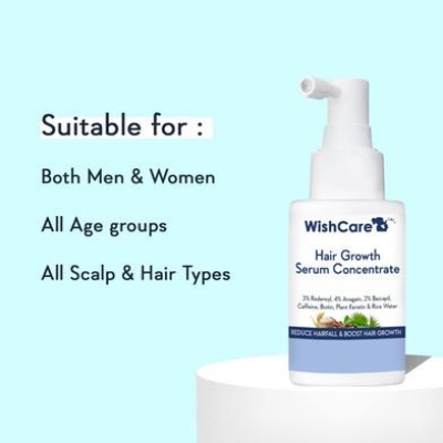 Picture of WishCare Hair Growth Serum Concentrate - 3% Redensyl, 4% Anagain, 2% Baicapil, Caffeine, Biotin, Plant Keratin & Rice Water - Hair Growth Serum for Men & Women