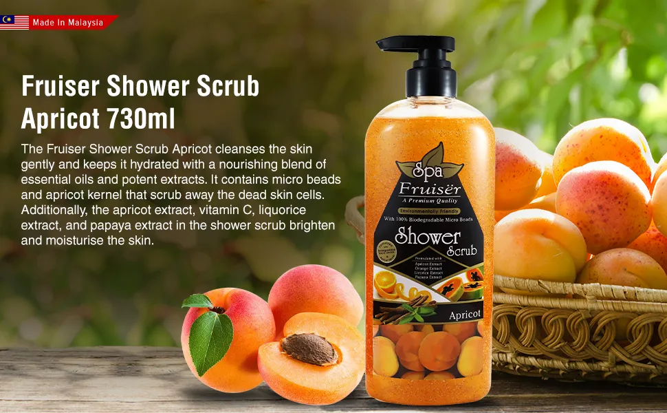 Picture of International Malaysian product Body wash Shower scrub SPA Apricot used for male / female- 730 ml