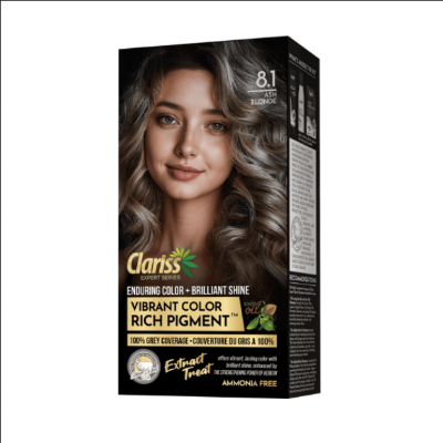 Picture of Clariss Hair Color Enduring Color + Brilliant Shine Vibrant Color Rich Pigment 8.1 Ash Blonde