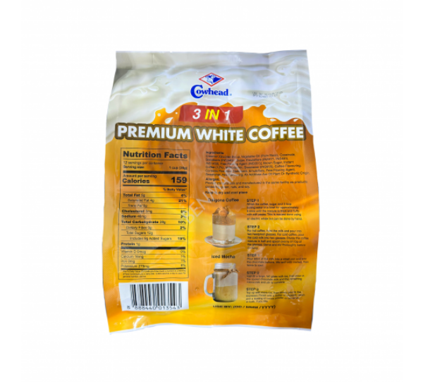 Picture of COWHEAD 3 IN 1 PREMIUM WHITE COFFEE (36G X 12 SACH)-Malaysia