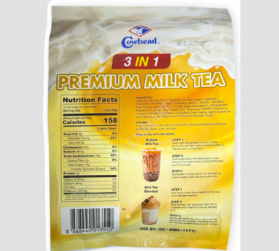 Picture of COWHEAD 3 IN 1 PREMIUM MILK TEA (36G X 12 SACH)