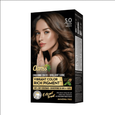 Picture of Clariss Hair Color Enduring Color + Brilliant Shine Vibrant Color Rich Pigment 5.0 Light Brown