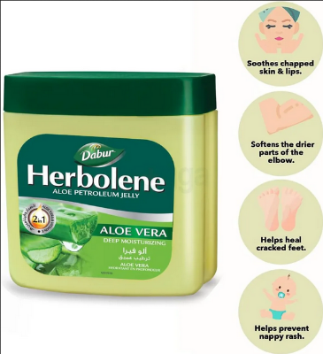 Picture of Dabur Herbolene Deep Moisturizing Aloe Petroleum Jelly with Aloe Vera 425ml