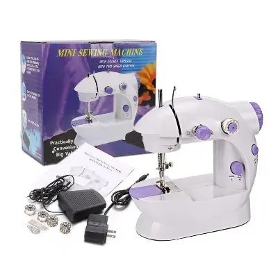 Picture of Mini Sewing Machine - Dual Speed Portable Mini Electric Pedal Double Threads Rewind Swing Machine