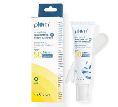 Picture of Plum Rice Water & 2% Niacinamide SPF 50 PA+++ Hybrid Sunscreen-50g