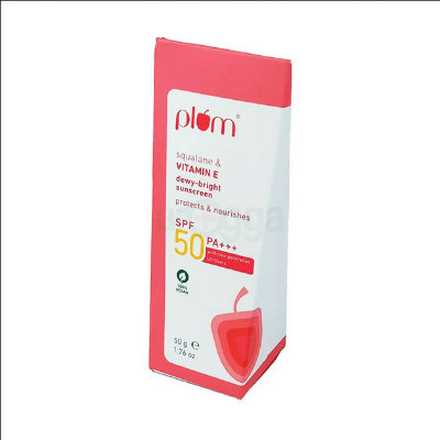 Picture of Plum Squalane & Vitamin E Dewy-Bright Sunscreen SPF 50 PA+++ 50gm